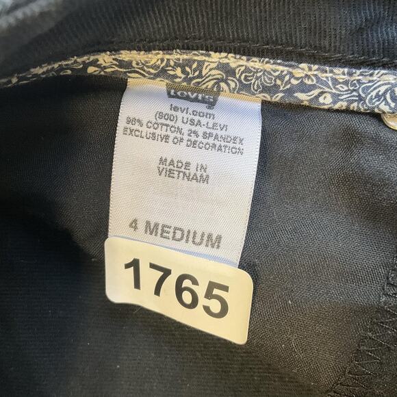 Levi's 545 Skinny Leg Women Jeans 4 MEDIUM Black Button Twill 32" Inseam LowRise - Picture 3 of 11